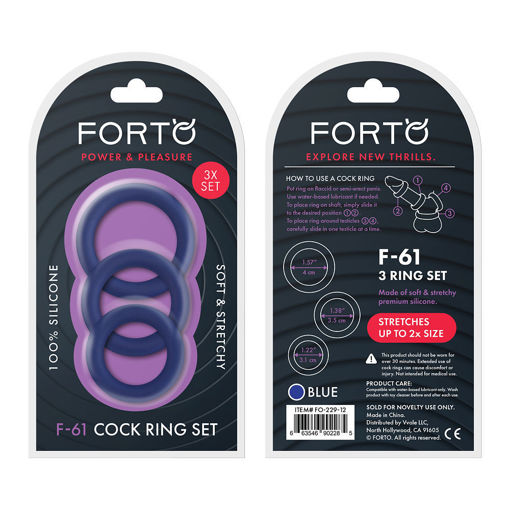 Picture of F-61: 3 PIECE C-RING SET 100% SILICONE BLUE