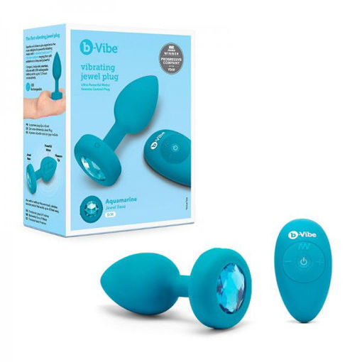 Image de B-VIBE - VIBRATING JEWEL PLUG - S/M - AQUAMARINE