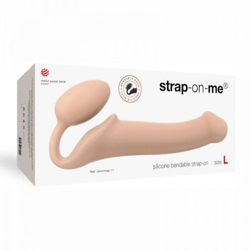 Image de STRAP-ON-ME - SEMI-REALISTIC BENDABLE STRAP-ON - LARGE - BEIGE