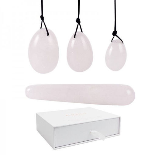 Image de YONI EGGS AND DILDO - WHITE QUARTZ