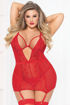 Image de Skip a Beat Heart Mesh Chemise & Thong 1X/2X