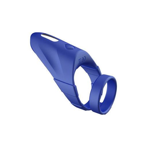 Image de F-48: VIBRATING PERINEUM DOUBLE C-RING- BLUE