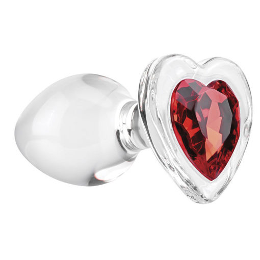 Red-Heart-Gem-Glass-Plug-Medium