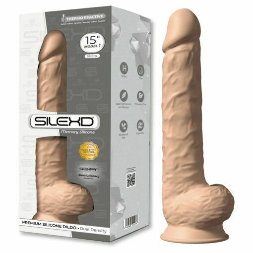 Picture of Silexd 15" Flesh , Thermo Reactive Premium Silicone Memory dildo